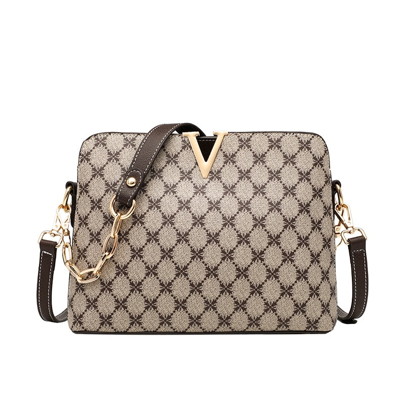 Bolsa feminina em Couro PU Crossbody MessengChain - Victoria Vaz